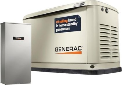 Generac Guardian 22kW Home Standby Generator with 200 Amp Transfer Switch, Durable All Aluminum, WiFi Enabled with G-Force Engine, Easy to Use, Whole House Power Backup, Smart Outage Solution – Bisque