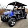 6 Seater Gas Golf Cart GVX Limo EFI Utility Vehicle Six Passenger UTV 2WD/4WD – CAZADOR LIMO 400cc – BLUE Windshield Added