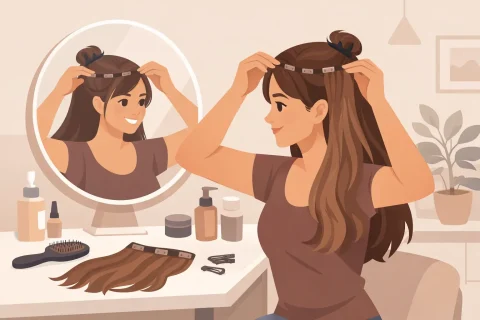 Clip In Extensions Beginners Can Apply at Home